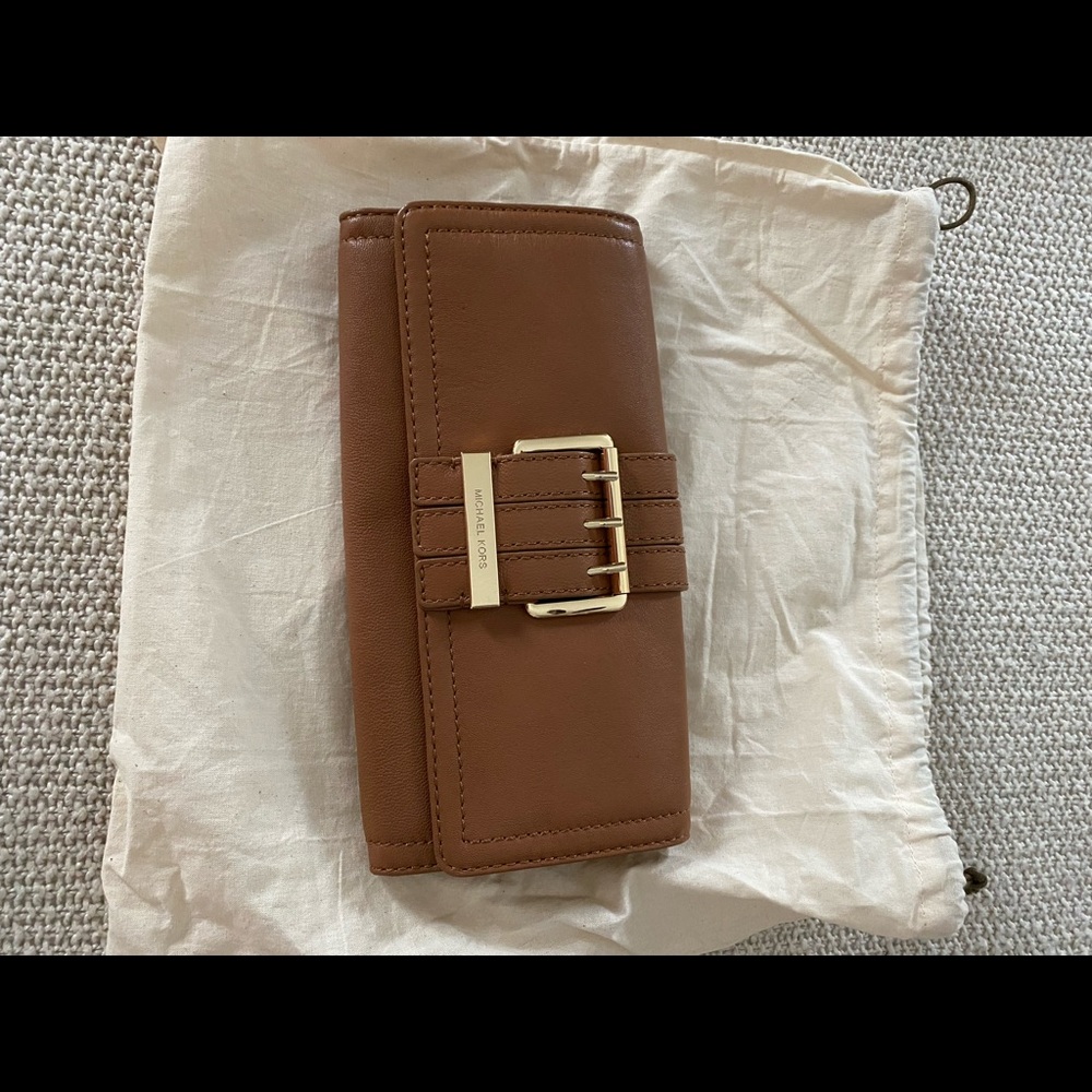 Michael Kors clutch purse in Luggage tan